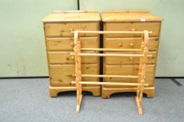 Two modern pine chests of four drawers,