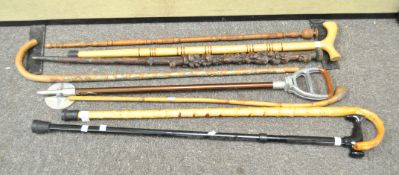 A collection of walking sticks,