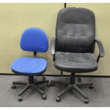 Two office swivel chairs,