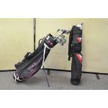 Two golf bags and clubs including Fazer Tour Classic,