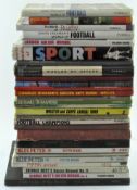 A collection of vintage Annuals, including football examples,