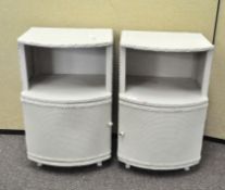 A pair of Lloyd Loom bedside cabinets,