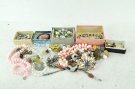 A parcel of costume jewellery including beaded necklaces