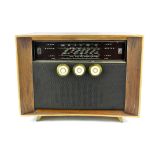 A Ferranti radio, mid-century, the first FM radio, of rectangular section,
