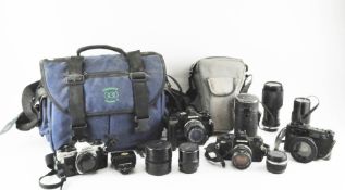 A parcel of cameras and photographic equipment,