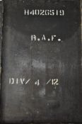 A large black painted RAF military storage box,