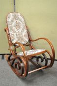 A bentwood thonet style rocking chair,