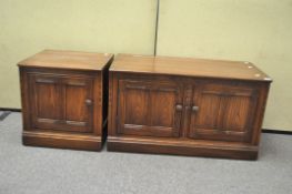 Two Ercol 'Golden Dawn' low cabinets,
