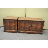 Two Ercol 'Golden Dawn' low cabinets,