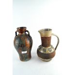 David Eeles, Shepherd's Well Pottery, a large slip-decorated two handled vase,