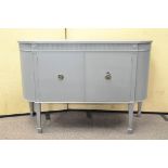 A Regency style grey painted mahogany sideboard,