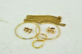 A group of 9ct gold and yellow metal jewellery,