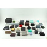 A box of jewellery boxes/cases of varying shapes and sizes