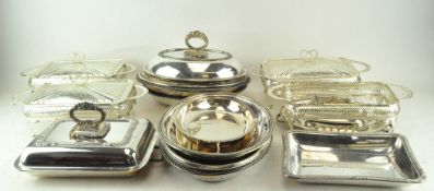 A collection of assorted silver plated wares,