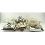 A collection of assorted silver plated wares,