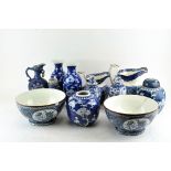 A collection of blue and white wares