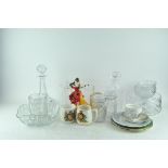 A collection of ceramics and glass to include Royal Doulton lady,