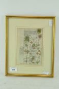 A coloured engraved map of Somerset, double sided, Bristol & Dorset,