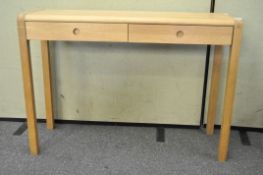 An oak console table,