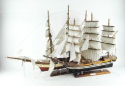 Two model sailing boats 'Clipper' and 'A Vespucci',
