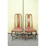A pair of Queen Anne style dining chairs,