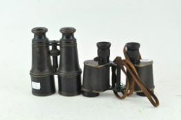 Two pairs of binoculars, including a pair of Ross, London binoculars,