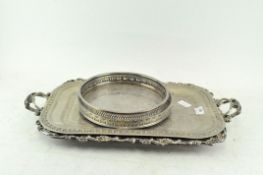 A silver plated two handled tray,