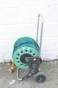 A hose reel on trolley