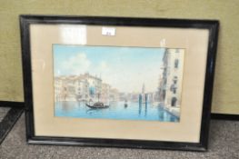 U Ongonia, a Venetian canal scene, watercolour, framed and glazed,