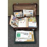 A suitcase full of 20th century worldwide stamps and stamp albums