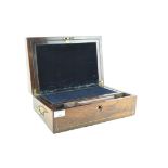 A rosewood and brass inlaid writing slope,