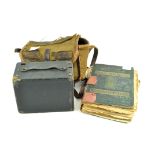 A Kodak No 2 Box Brownie camera in canvas bag;