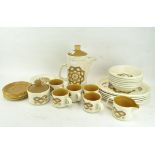 A Palissy (Royal Worcester) part coffee set for five, including: coffee-pot and cover, dishes,