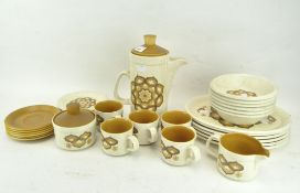 A Palissy (Royal Worcester) part coffee set for five, including: coffee-pot and cover, dishes,
