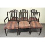 A set of six 19th century mahogany dining chairs, on tapering legs,