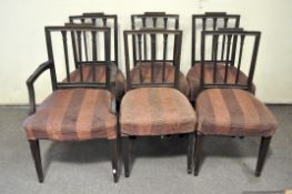 A set of six 19th century mahogany dining chairs, on tapering legs,