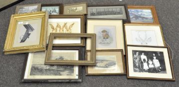 A group of various pictures and prints, mostly framed,