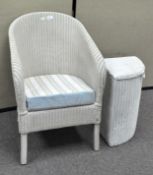 A Lloyd Loom chair, 75cm high,