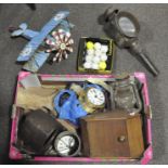 A large selection of assorted collectables, to include a coaching lamp, model plane,