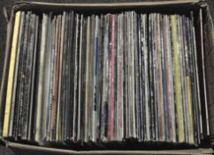 A box of vinyl records,