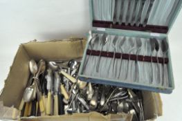 A quantity of assorted flatware, in stainless steel and silver plate,