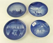 Four Copenhagen ceramic plates, including Bicentenary 1775-1975 and B & G Christmas in Greenland,