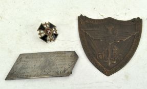 A Polish metal plaque in the form of a shield,