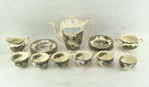 A vintage six piece tea set,