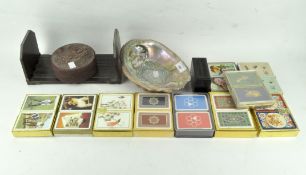 Assorted playing cards and other collectables