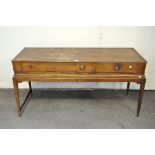 A late 19th century mahogany Spinet shell, lacking musical aspect,