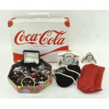 A collection of costume jewellery, including necklaces and bangles,
