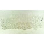 A collection of assorted glassware, including Royal Doulton wine glasses,