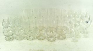 A collection of assorted glassware, including Royal Doulton wine glasses,