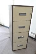 A Chubb four drawer metal filing cabinet